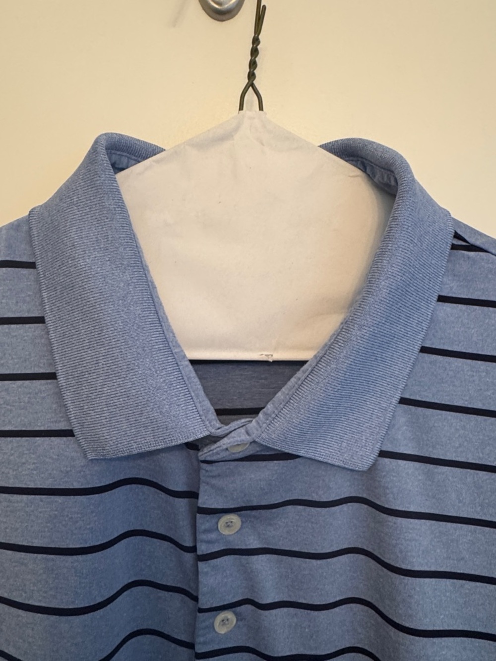 Polo by Ralph Lauren Light Blue Polo with Navy Stripes - Picture 3 of 5